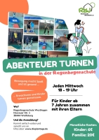 Mittwochs, 18h, Abenteuer-Turnen für Groß und Klein